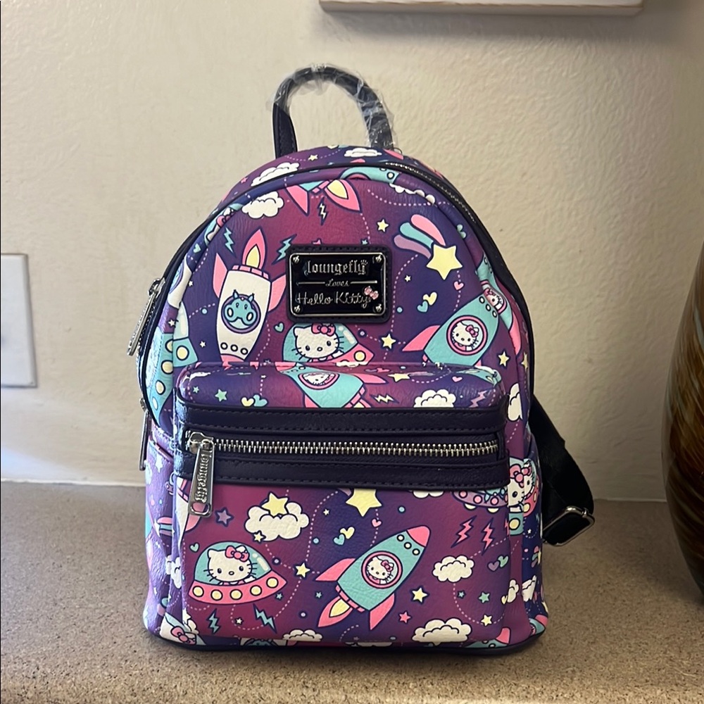 Loungefly Hello Kitty Purple and Blue Cosmic Mini Backpack